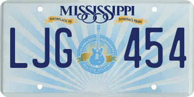 MS license plate LJG454