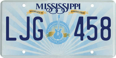 MS license plate LJG458