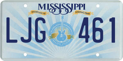 MS license plate LJG461