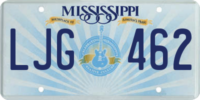MS license plate LJG462