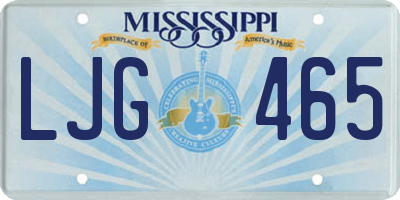 MS license plate LJG465