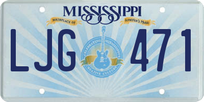 MS license plate LJG471