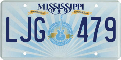 MS license plate LJG479