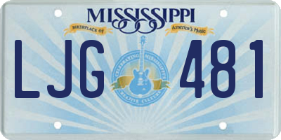 MS license plate LJG481
