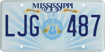 MS license plate LJG487