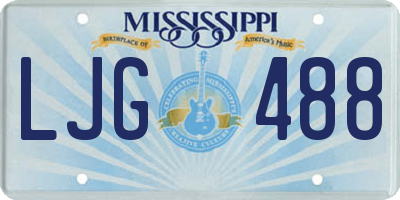 MS license plate LJG488