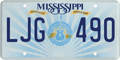 MS license plate LJG490