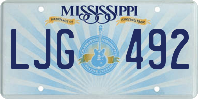 MS license plate LJG492