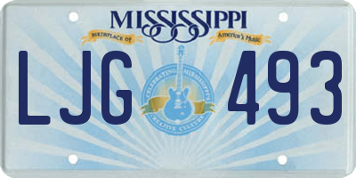 MS license plate LJG493