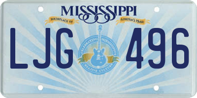 MS license plate LJG496
