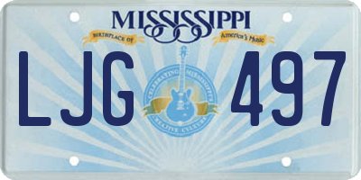 MS license plate LJG497