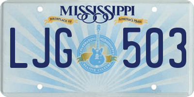 MS license plate LJG503