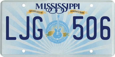 MS license plate LJG506