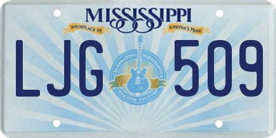 MS license plate LJG509