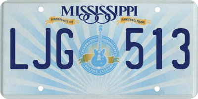 MS license plate LJG513