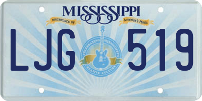 MS license plate LJG519