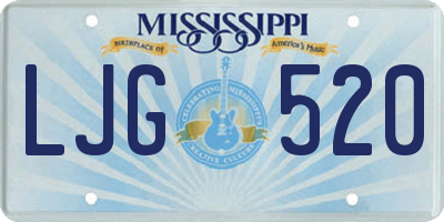 MS license plate LJG520