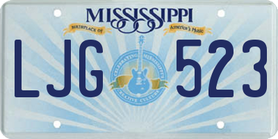 MS license plate LJG523