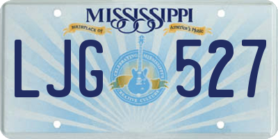 MS license plate LJG527