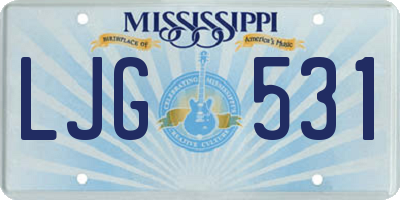 MS license plate LJG531