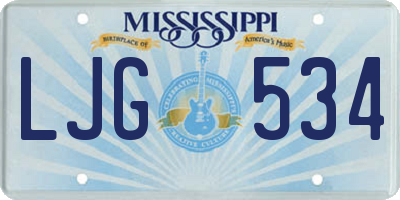 MS license plate LJG534