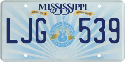 MS license plate LJG539