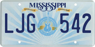 MS license plate LJG542