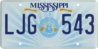 MS license plate LJG543