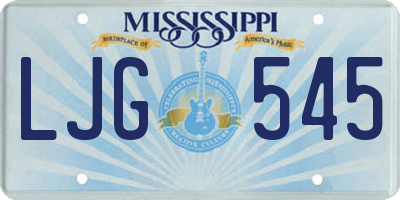 MS license plate LJG545