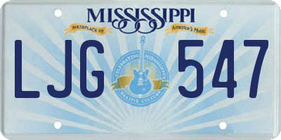 MS license plate LJG547