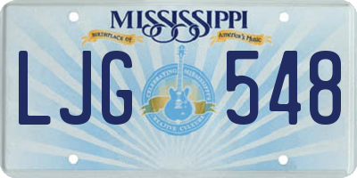 MS license plate LJG548