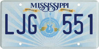 MS license plate LJG551