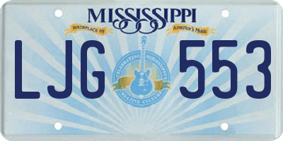 MS license plate LJG553