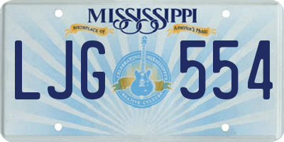 MS license plate LJG554