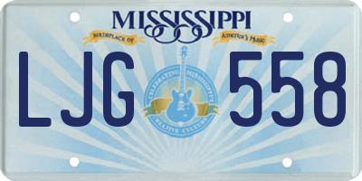 MS license plate LJG558