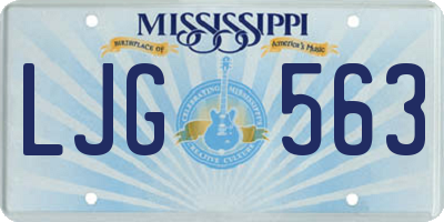 MS license plate LJG563