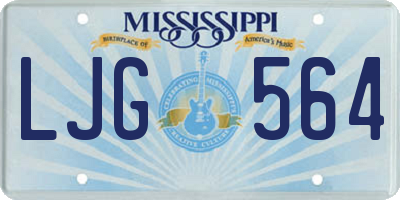 MS license plate LJG564