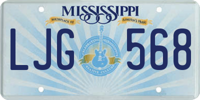 MS license plate LJG568