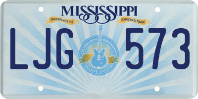 MS license plate LJG573