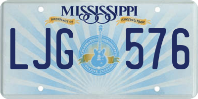 MS license plate LJG576