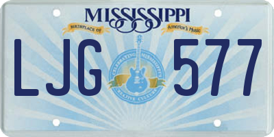 MS license plate LJG577
