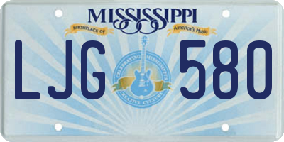 MS license plate LJG580