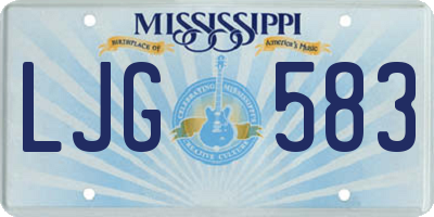 MS license plate LJG583