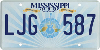 MS license plate LJG587