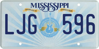 MS license plate LJG596