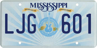 MS license plate LJG601