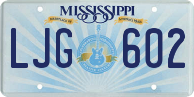 MS license plate LJG602