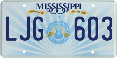 MS license plate LJG603