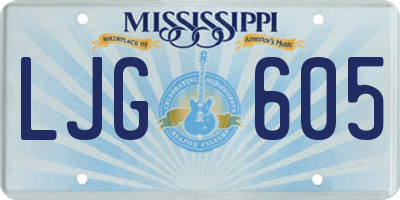 MS license plate LJG605