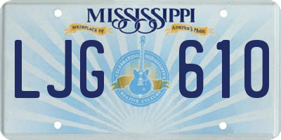 MS license plate LJG610